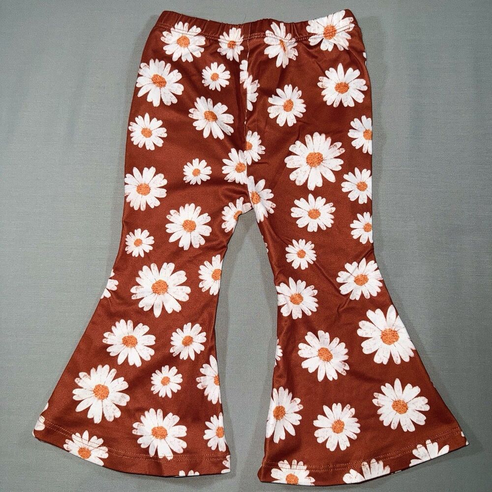 PatPat Babygirl Floral Bell bottom Pants Size 6-9m - Picture 2 of 3